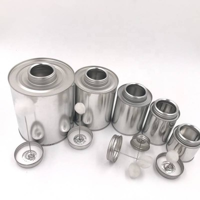 4oz, 8oz, 16oz, 32oz Empty  Screw Top Standard Tin Cans Sizes With Brush For Pvc Glue