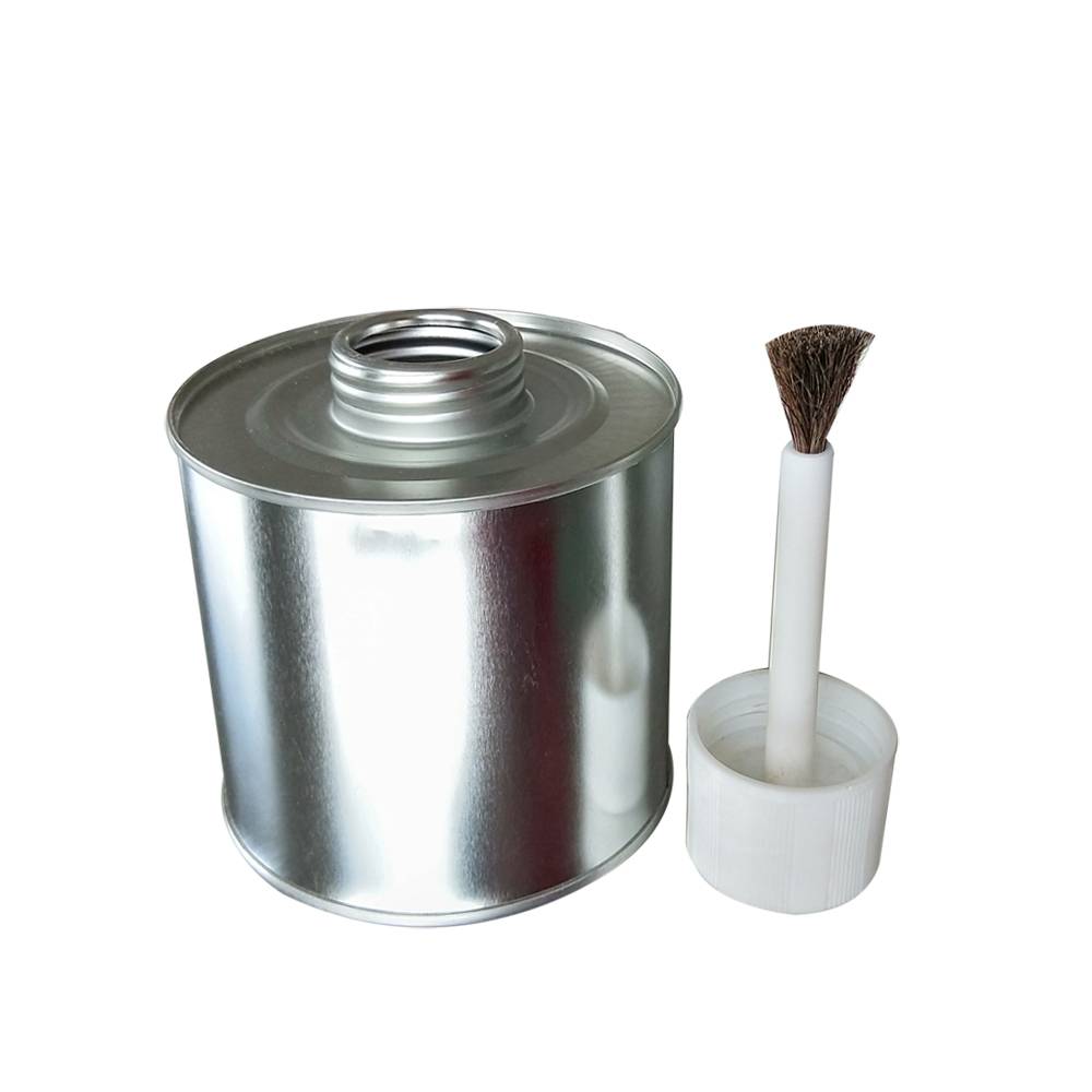 Japanese Standard 500g Tin Can For Pvc Pipe Adhesive With Plastic Cap Horse/pig Hair Brush