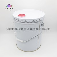 5 Gallon Pail 20L Lubricant Oil Metal Tin Bucket with Plastic Spout Caps